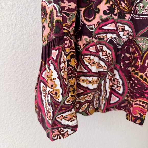 Next Purple Long Sleeve Mini V Neck Dress, Size 8 US Size 12 UK - Picture 4 of 9